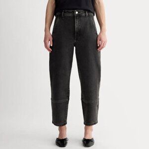 Everlane The Utility Barrel Pant Black Fade Cotton Twill High Rise Crop 4